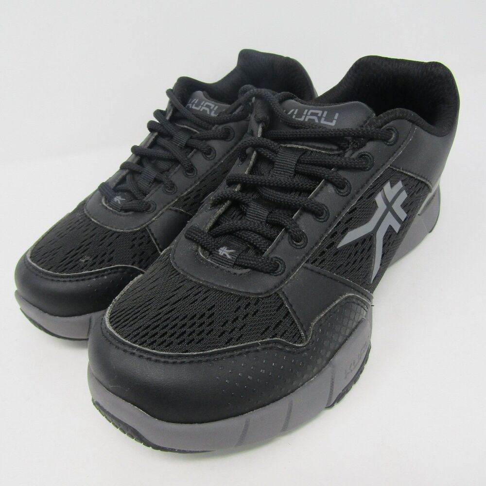 Kuru Women's 9 Wide Atom Black Gray Mesh Athletic Walking Running Shoes Sneakers